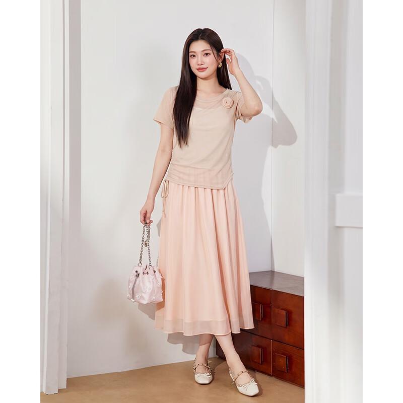 IEFIEF Plus Size Summer Two-Piece Long Dress Set
