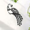 Elegant Metal Peacock Wall Art, Iron Sculpture for Indoor Outdoor Living Room Patio Balcony Decor, 11.81in Gift Idea
