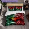 Portugal Football Pattern 3 Pieces Bedding Set Soft Microfiber Duvet Cover with Pillow Cases for Bedroom