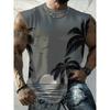 Leopard Print Men'S Sleeveless Vest Casual Round Neck Loose Fit Sports Top