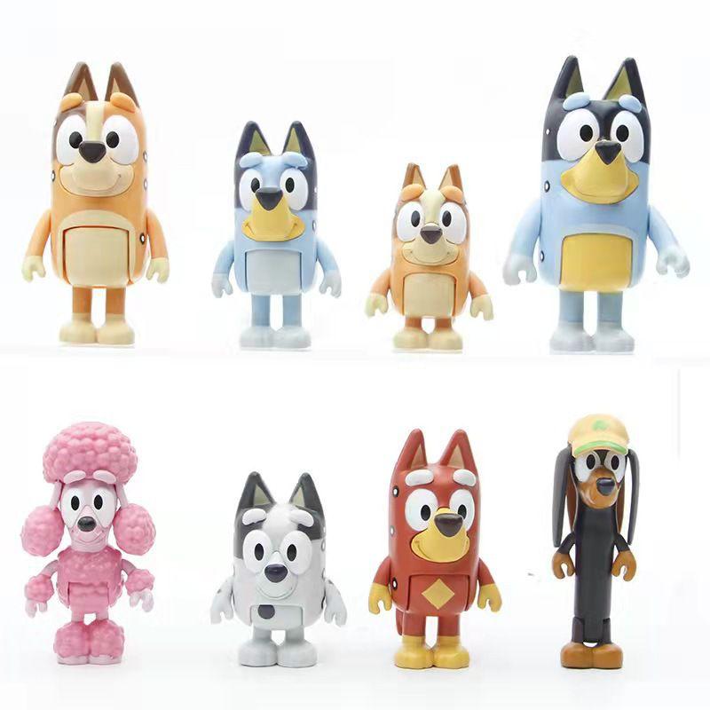 Bluey Family And Friends Action Figures Set With Eight Vibrant Pvc Models For Kids Gifts