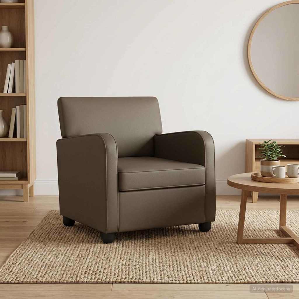 Armchair Gray Faux Leather