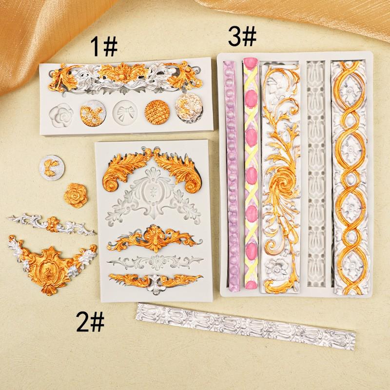 Embossed Retro Floral Vine Silicone Mold for Cake Decoration