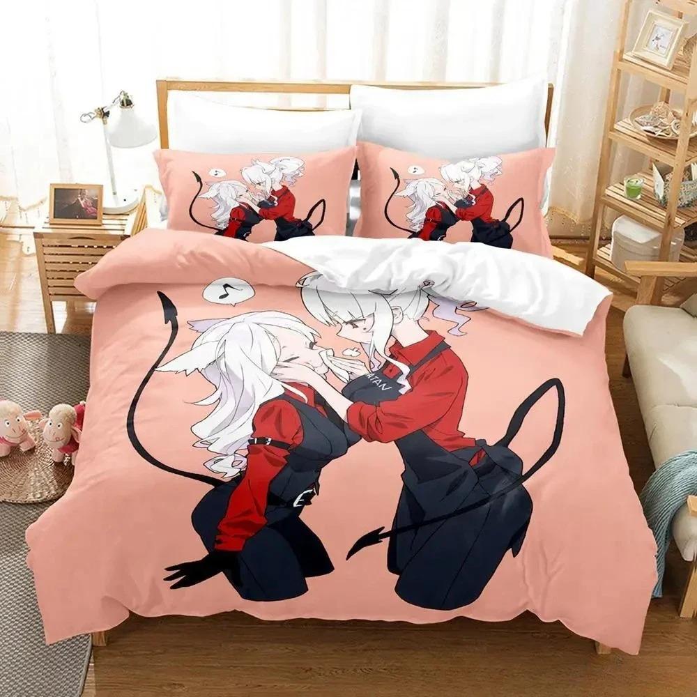 Anime Game Helltaker Bedding Set Duvet Cover Bed Set Quilt Cover Pillowcase Comforter king Queen Size Boys Adult Bedding Set