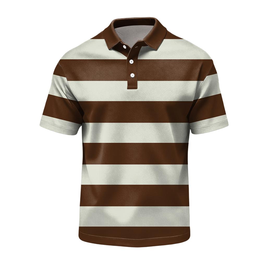 Men's Casual Quick Dry Mesh Golf Polo Shirt Breathable Lightweight Short Sleeve Button Down Collar Top for Outdoor Sports