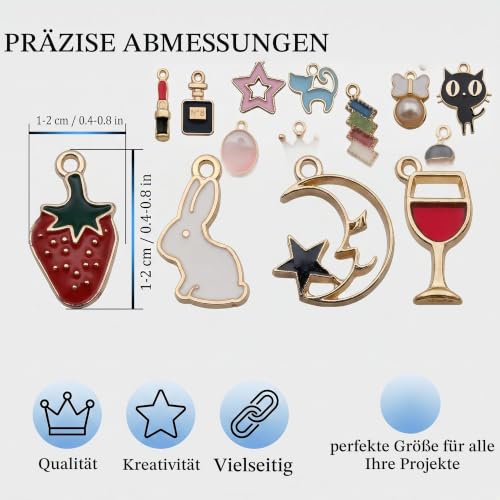 KAHZOR 50Pcs Charm Pendant Set for DIY Jewelry Making, Small Alloy Charms for Necklace Bracelet Earring Crafting