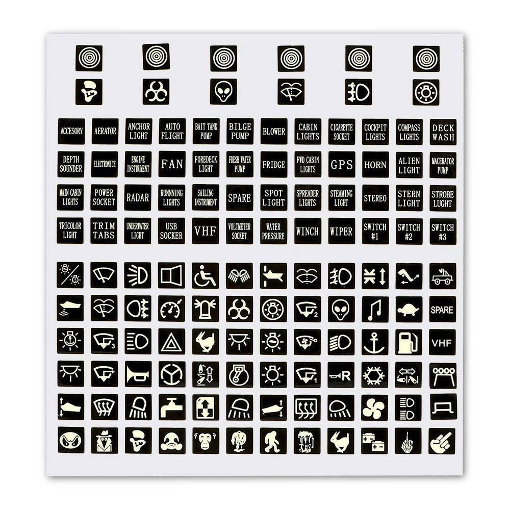 Schalter Relais Dekoration Kippschalter Beschriftung Schalttafel Aufkleber Auto Leuchtender Aufkleber Multifunktions-Knopfaufkleber