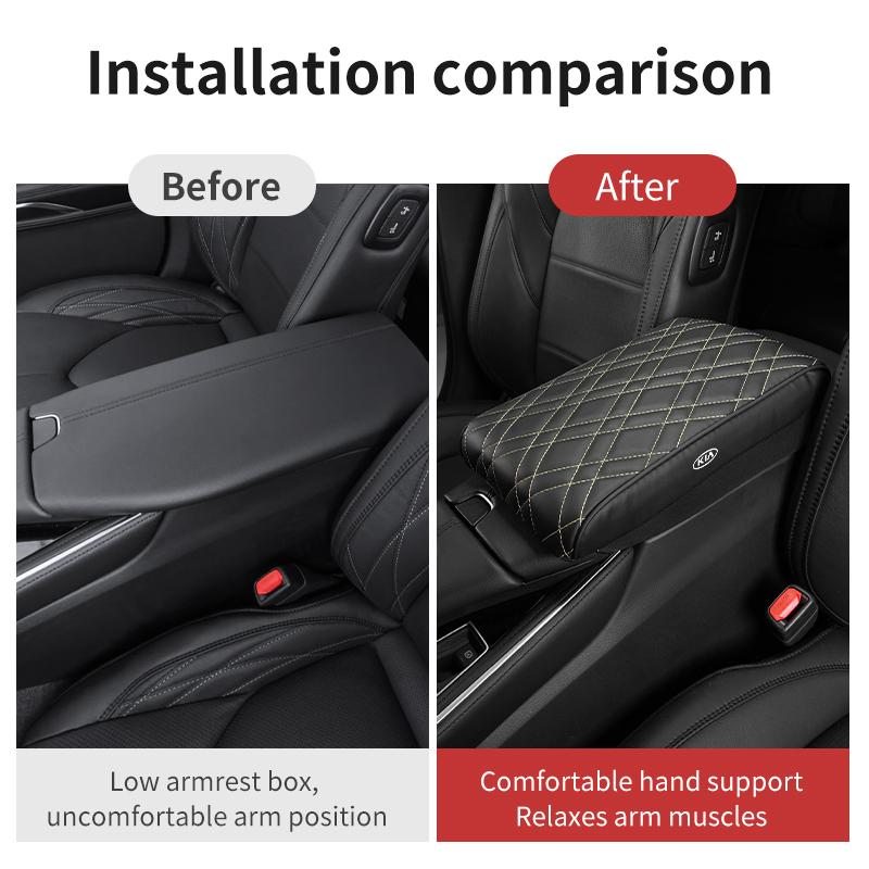Car Armrest Box Height Increasing Pad Protective Cover For KIA Stinger Optima Cerato Soul Venga Forte Spectra Sedona BU9
