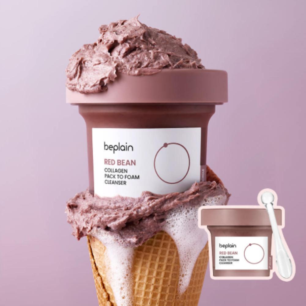 BEPLAIN Red Bean Collagen Pack-to-Foam Cleanser 100ml – Glow Care Pack Cleanser