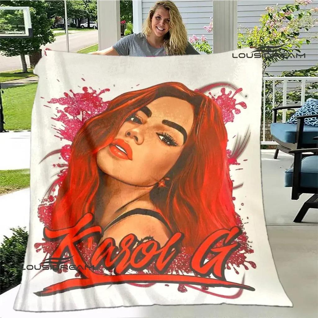 Karol G Retro Printed Blanket Flange Warm Blanket Bed Linings Picnic Blankets Home Travel Blanket Birthday Gift