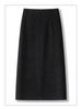 Women's High Waist Slimming Midi Skirt - Autumn/Winter 2025, Thickened & Warm, Comfortable Tall Fit, Hip-Hugging Design.