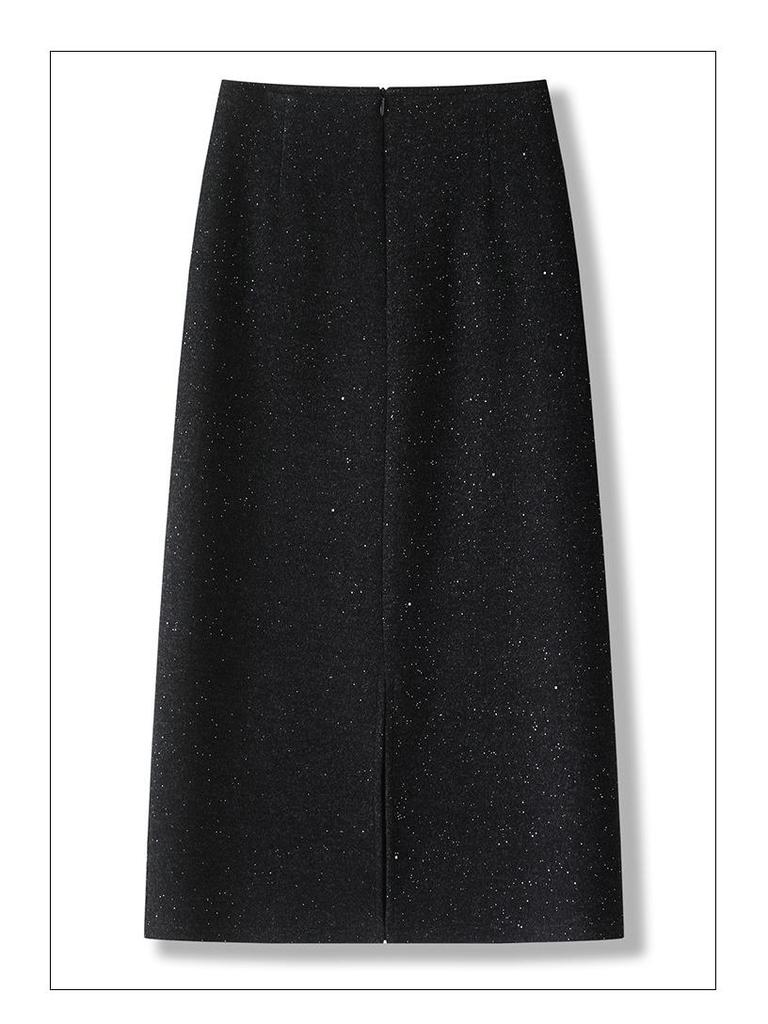 Women's High Waist Slimming Midi Skirt - Autumn/Winter 2025, Thickened & Warm, Comfortable Tall Fit, Hip-Hugging Design.