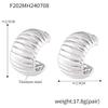 18K Gold-Plated Titanium Steel C-Shaped Stripe Earrings - Elegant, Lightweight, Non-Fading, Luxurious for Women