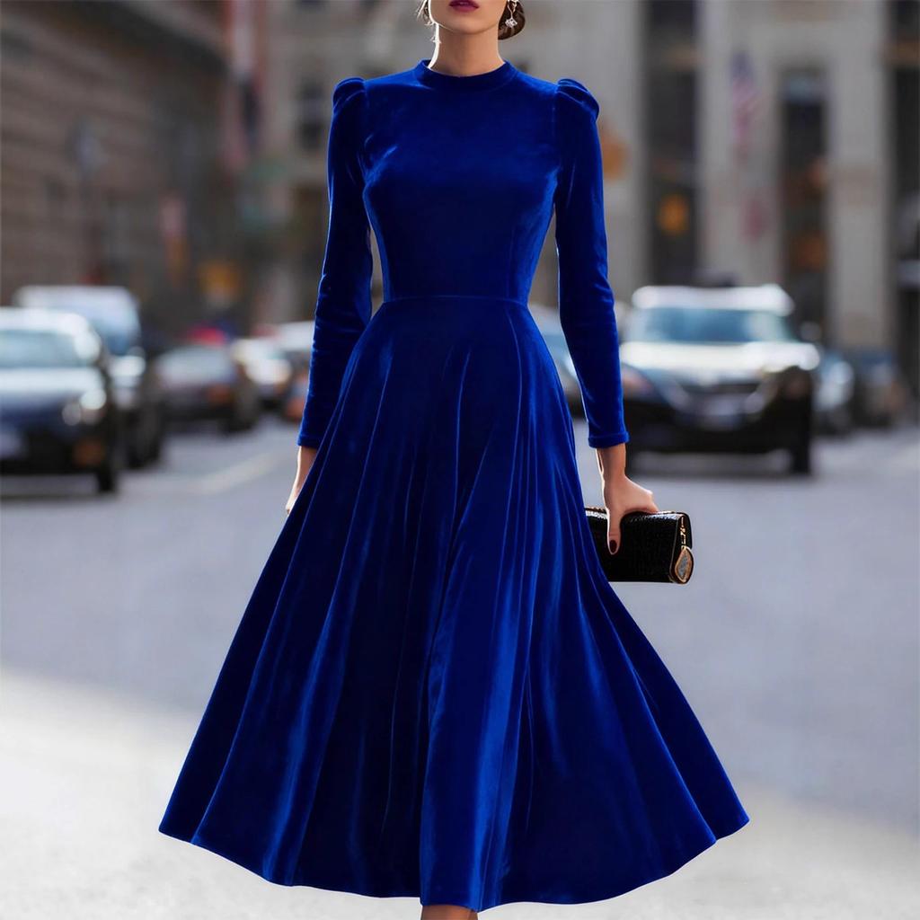 Autumn new fashion women's clothing popular European and American V-neck off-the-shoulder short-sleeved dovetail dress dress