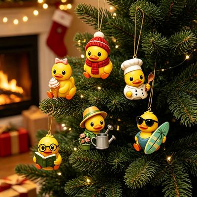 Cute Duck Toy Advent Calendar Calendar, 24-Day Christmas Countdown Box with Acrylic Ornaments for Tree Toy, Hanging Decor, Holiday Gift Lovers Festive