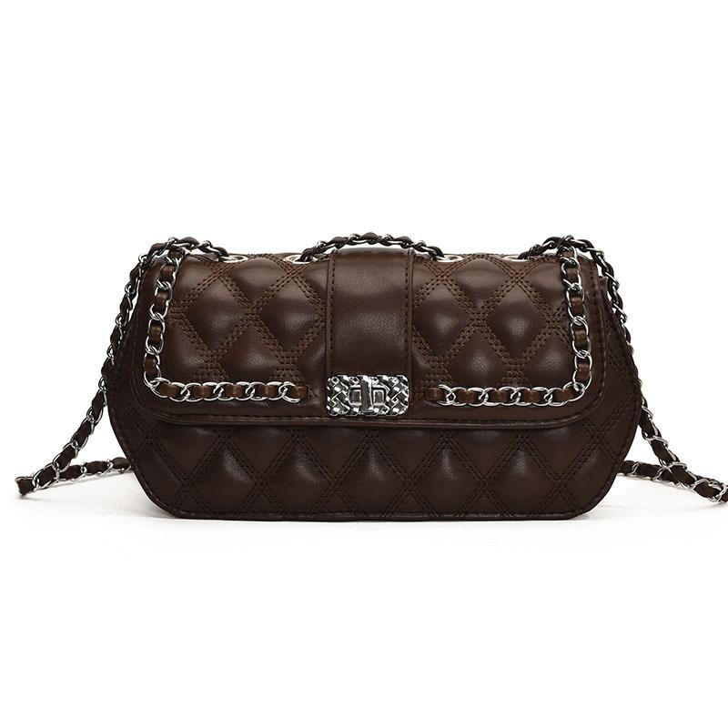 

Модный новый продукт, высококачественная маленькая сумка-конверт с легким люксом, с бриллиантовой цепочкой, маленькая квадратная сумка, женственная, темпераментная, универсальная, для работы, сумка-мессенджер коричневый