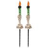 2 PCS Halloween Candle Light Stakes Warm Light 120mah Plastic Skeleton Ghost Hand Candle Light for Halloween Green
