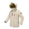 DECATHLON SH900 QUECHUA Minimalist Letter Warm Waterproof Hooded Down Jacket Women's Cream Beige