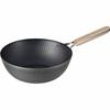 Wahei Freiz Tsubame Sanjo Iron Wok 26cm IH Kompatibilní s plynovou pánví Wok Pánev dřevěná rukojeť Vyrobeno v Japonsku enzo EN-012