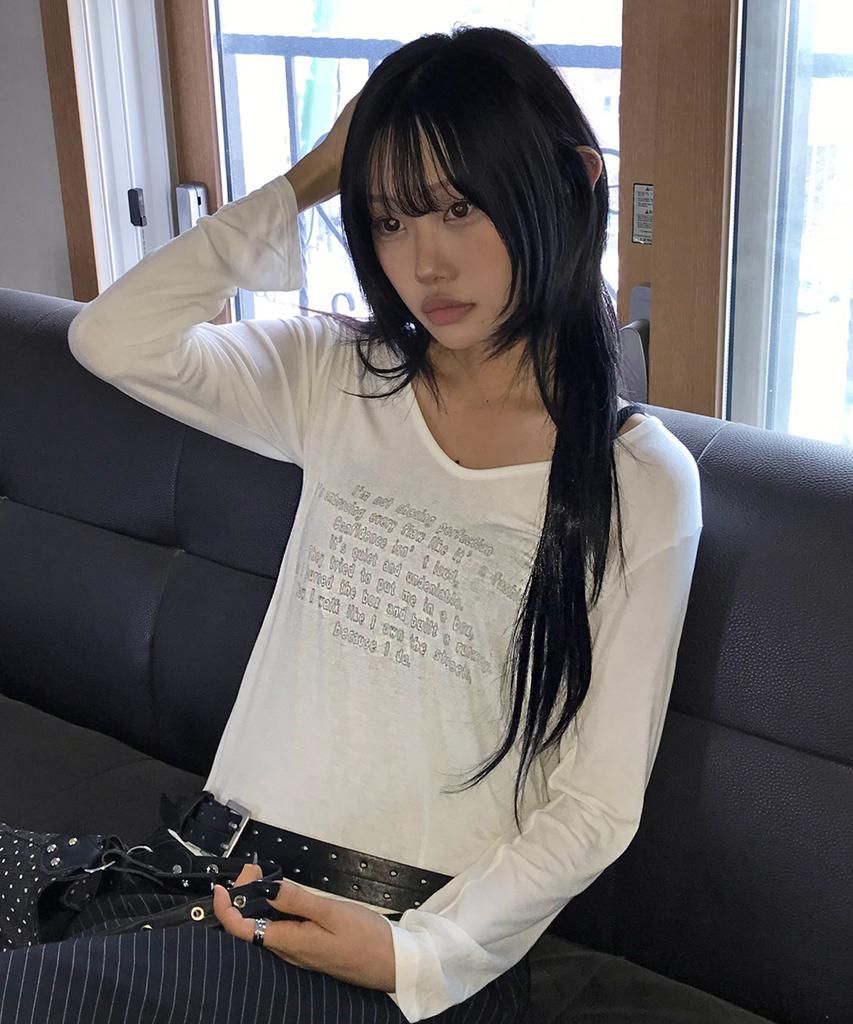 CHICKS Confidence V-Neck Long Sleeve White
