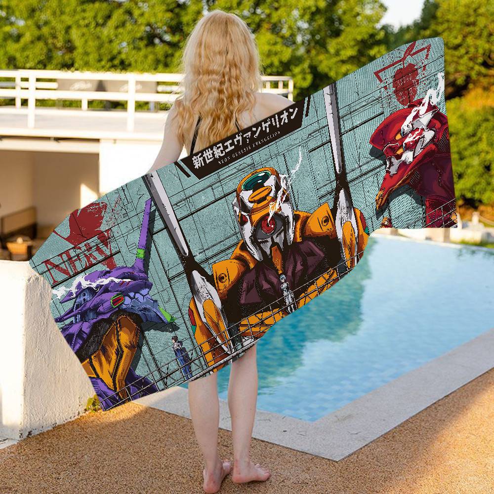 Hot N-Neon G-Genesis E-Evangelion Beach Towel for Girl Microfiber Quick Dry Sand Free Beach Yoga Spa Gym Pool