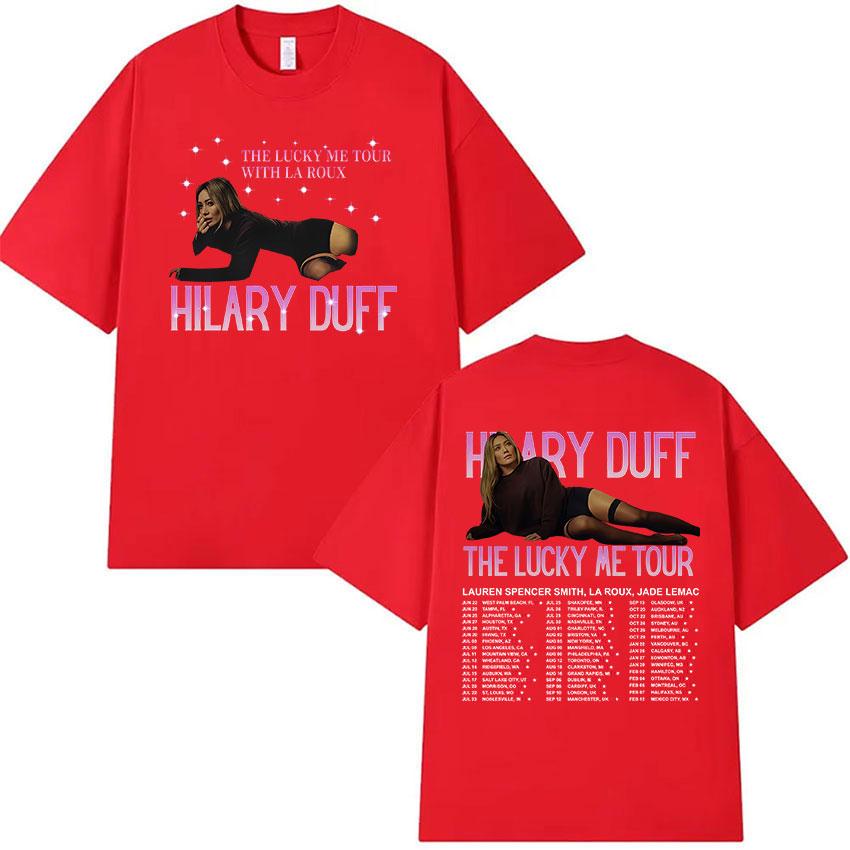 

Hilary Duff The Lucky Me Tour 2026 Print T Shirt Unisex Women Vintage Fashion Short Sleeve Tshirts 100 Cotton Tshirt Streetwear S