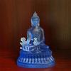 Blue Coloured Glaze Medicine Buddha Buddha Statue Ornament, Light Buddha Buddha Home Worship, Buddha Hall Decoration
