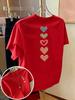 Fashion Unisexs Unisexs Tshirt With Heart Print Doublesided Love Design Round Neck Casual Top Summer New Fall Casual Attire