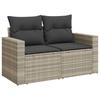 5 Piece Garden Sofa Set with Cushions Light Grey Poly Rattan