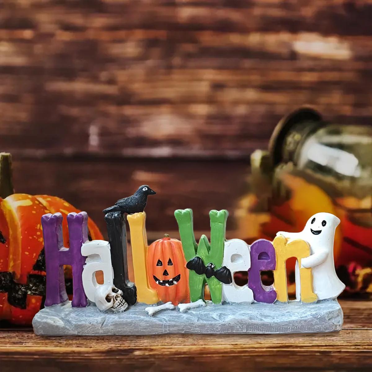 

Знак Хэллоуина - Причудливое приветствие, настольные украшения в виде тыквы на Хэллоуин, декор на Хэллоуин, праздничные принадлежности, подарок на Хэллоуин