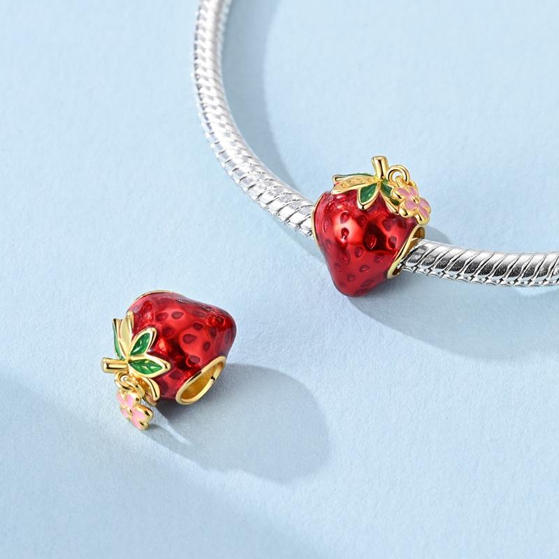 Original Charms Beads Pendants Copper Crown Strawberry Perfume Gold Bow Charm Fit Bracelet Necklace Women Jewelry