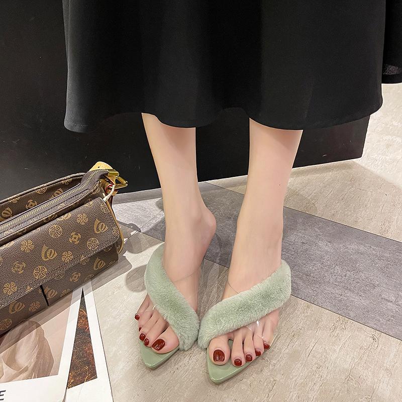 

Модная женская обувь туфли-лодочки с острым носком повседневные женские каблуки шлепанцы низкие сексуальные резиновые шлепанцы 2025 новая роскошная обувь на высоком каблуке 40