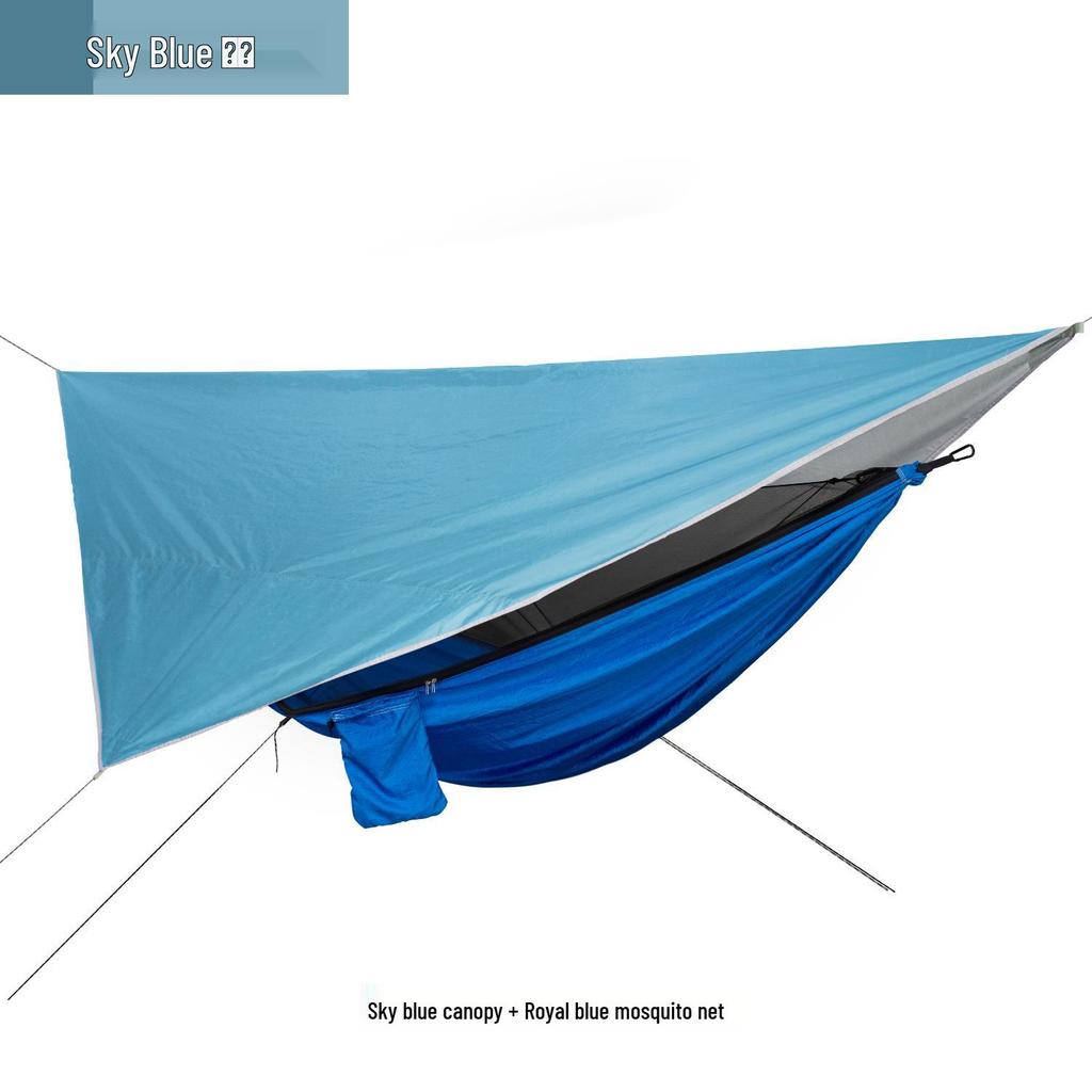 Mosquito Net Hammock with Sunshade Tarp - Outdoor Quick-Open Rainproof Set