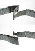 Edelstahl-Uhrenarmband, 3-gliedrig, Druckknopfschließe, 22mm, D-Schließe [Uhrenarmband + Federstege + Federstegwerkzeug] 3-teiliges Set, schwarz, 22mm