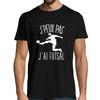 T-shirt - Sorry I Can't - Black - Short Sleeves - Classic Collar - Regular