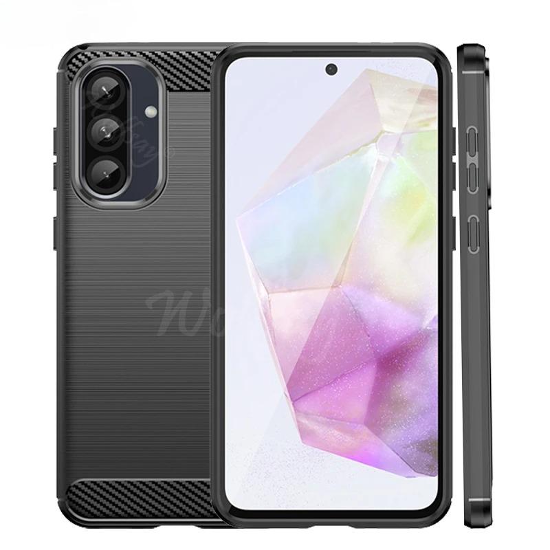 For Samsung Galaxy A36 Case Bumper Anti-knock Soft Silicone Carbon Fiber Back Cover For Samsung A36 5G Case For Samsung A36 Case