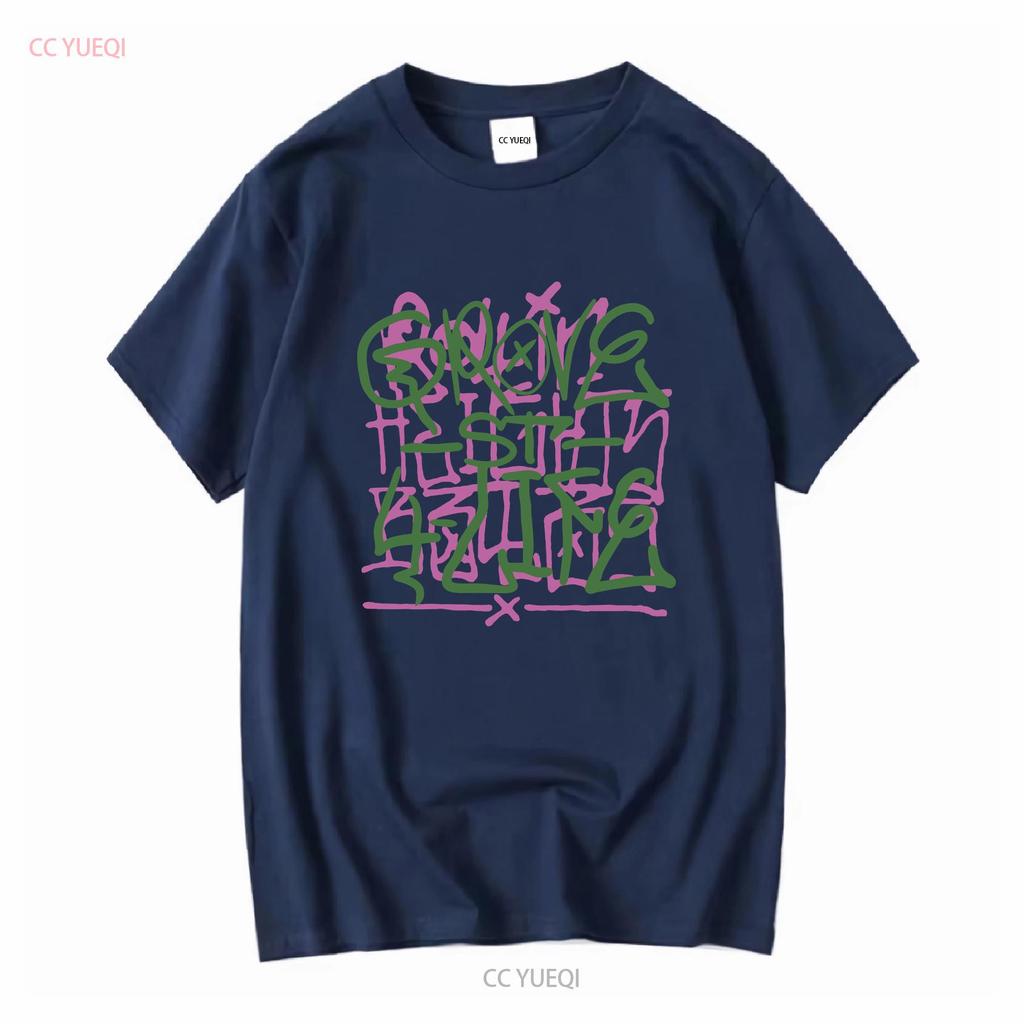 Grove Street Graffiti T-shirt in Cotone Pesante vintage Lavata Traspirante Elasticizzata Casual grafica Leggermente Morbida moda streetwear