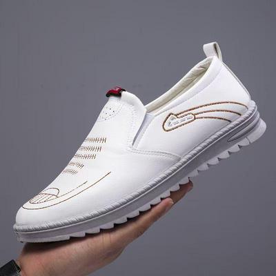 Men's Spring 2025 Soft Leather Loafers - Perforated Casual Slip-Ons