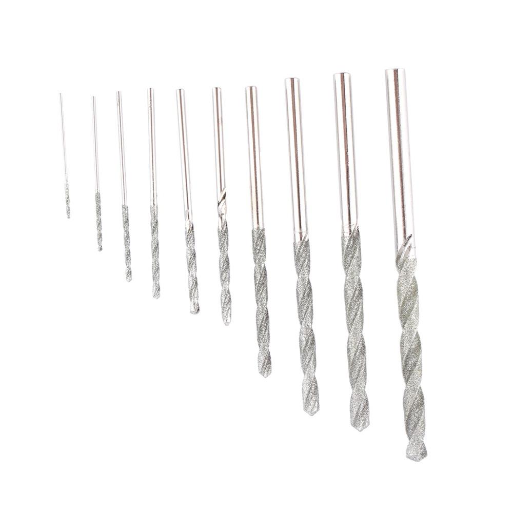 10Pcs Twist Tip Twist Drill Bits Diamond Tipped Drill Bit  for Glass, Tile, Stone and Jewelry Making