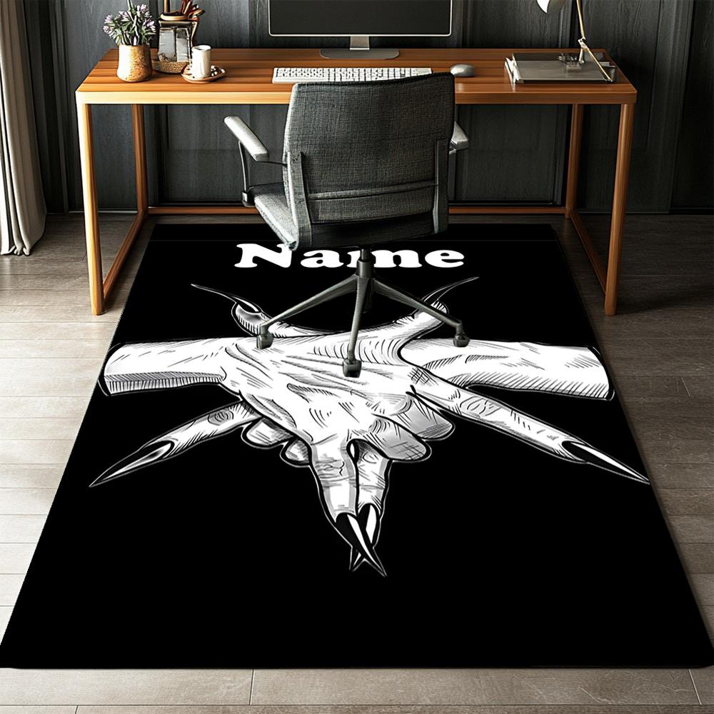 Custom Name Goat Printed Carpet,Rug for Office Chair Living Room Bedroom Kitchen Room Decor Gifts.