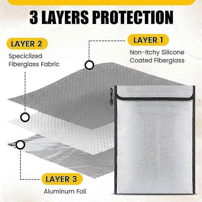 document storage bag fireproof 15x11 3 pack