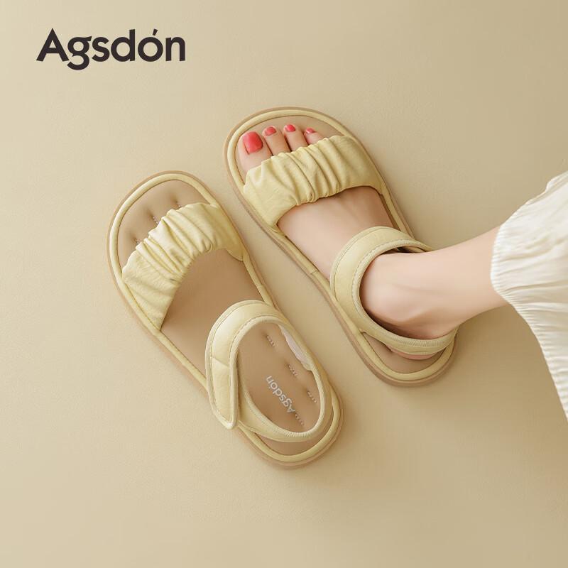 Agsdon Women s Pleated Velcro Sport Sandals 36