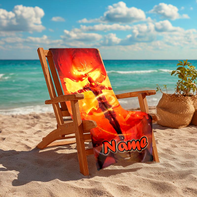 Personalized Customized Proof Beach Towel with Black Myth Wukong Game Pattern - Soft, Absorbent, Quick-drying, Perfect Swimming, Camping&bathing