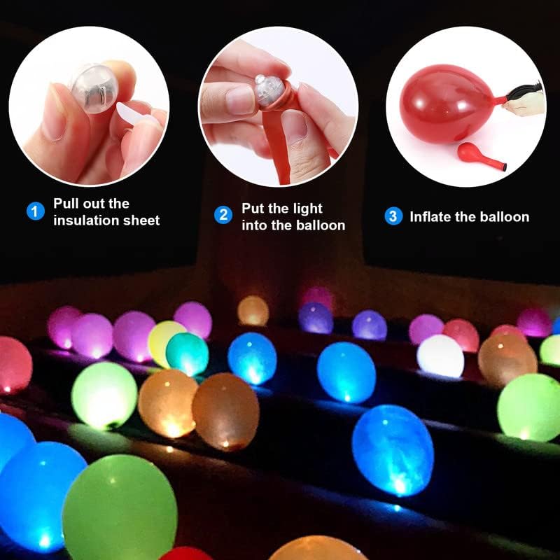 50pcs Mini LED Round Balloon Lights Flash Round Balloon Lamp Filler Decorated Ball Lamp for Paper Lantern Balloon Party Festival