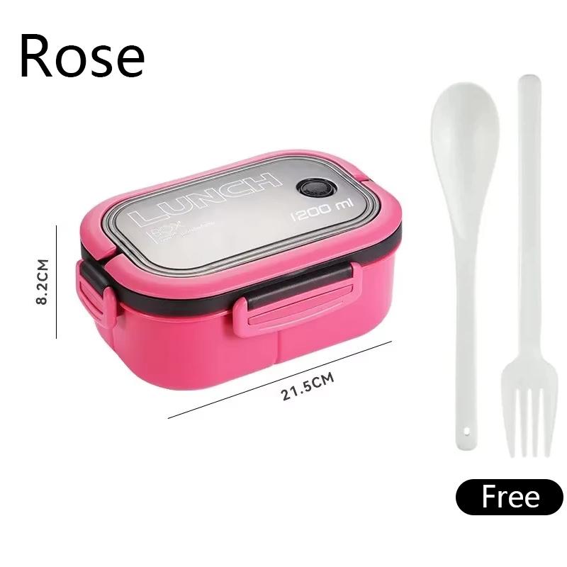 Simpatica scatola per il pranzo per bambini scomparti Microwae Bento Lunchbox Bambini Kid Scuola campeggio esterno Picnic Contenitore per alimenti portatile