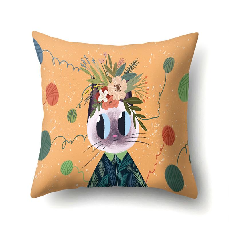 

Полиэстеровая наволочка Милая мультяшная кошка Наволочка с принтом Подушка для поясницы Чехол для автомобильной подушки Чехол для подушки для головы No pillow core