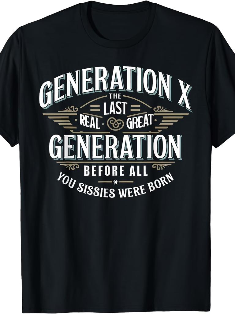 Men's Women Funny Generation X Ironic Humor T Shirt with Donkey Cotton Tee Streetwear Oversized Summer Loose Novelty Top Casual