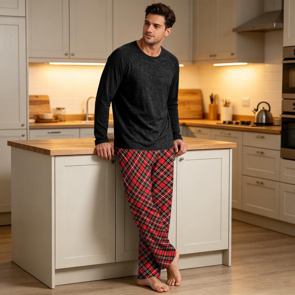 Men's Long Sleeve Pajama Set for Sleep and - Comfortable Nightwear for Relaxation