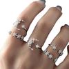 5PC Women Bohemian   Star Moon Wedding Lover Crystal Stack Rings Set
