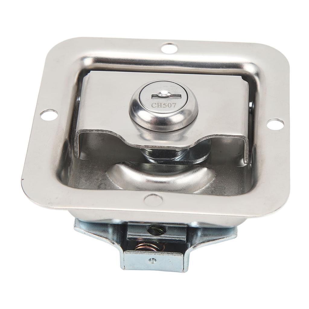 Tool Box Handle Latch with 2 Keys 304 Stainless Steel Mirror Polishing Flush Mounted for RVs Trucks Campers